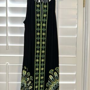 Apt. 9 Black Maxi Dress with Green Accents